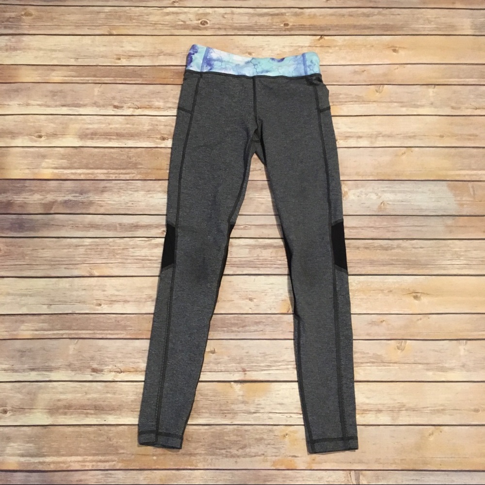 🎈Ivivva Grey Leggings, Purple & Blue waist, 10